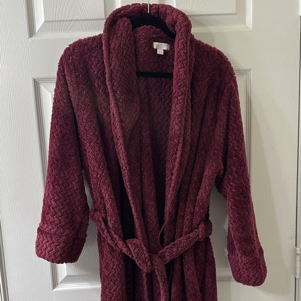 Charter Club Deep Burgundy Plush Robe